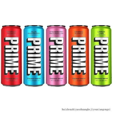 Prime Hydration Drink Energy Cans 5 Flavor Variety Pack - 200Mg Caffeine  Zero Sugar  300Mg Electrolytes  Vegan - 12 Fl Oz Cans - 5 Count (Packaged by