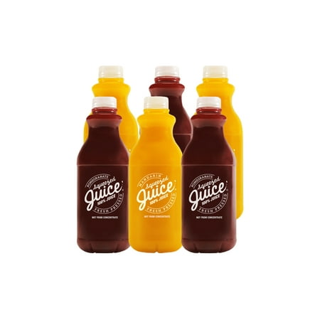 Squeezed Juice Mixed Box  32 FL OZ Bottles  (3) 100% Mandarin Juice  (3) 100% Pomegranate Juice  6 Pack Bottles