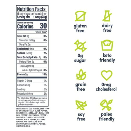 Egglife Egg White Wraps  Italian  Egg White Wraps  12 Total Wraps (2-6 Packs) - Gluten Free  Dairy Free  No Flour  Sugar Free  Keto Friendly  Paleo  L