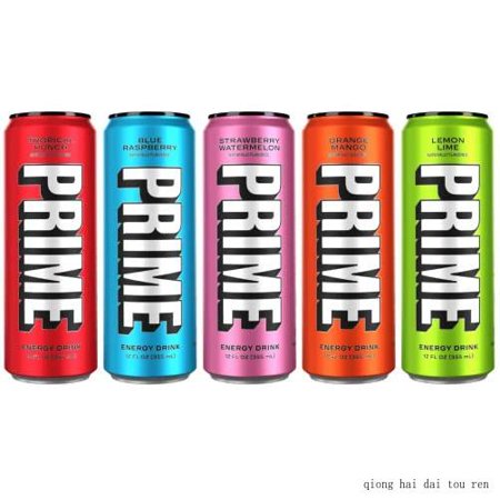 Prime Hydration Drink Energy Cans 5 Flavor Variety Pack - 200Mg Caffeine  Zero Sugar  300Mg Electrolytes  Vegan - 12 Fl Oz Cans - 5 Count (Packaged by