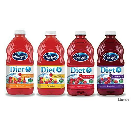 Ocean Spray Diet Variety Pack Juice Drink  64Oz Bottle (Pack of 4  Total of 256Oz)  64.0 Fl Oz