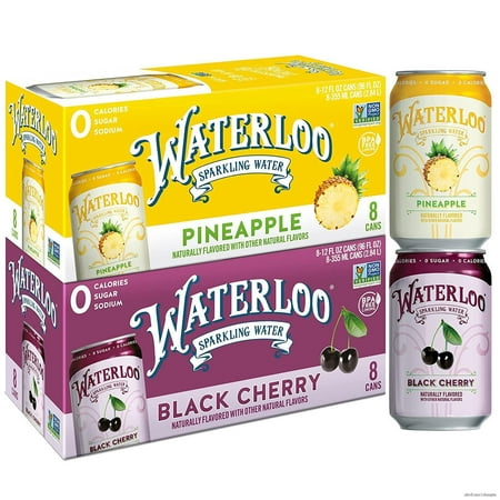 Two-Flavor Pack  12 Fl Oz Cans  Pack of 16  8 X Black Cherry  8 X Pineapple | Zero Calories | Zero Sugar or Artificial Sweeteners | Zero Sodium