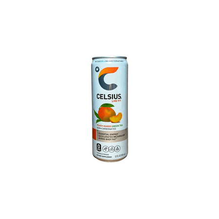 Celsius Sparkling - Peach Mango Green Tea (12 Fl. Oz / 12 Pack)