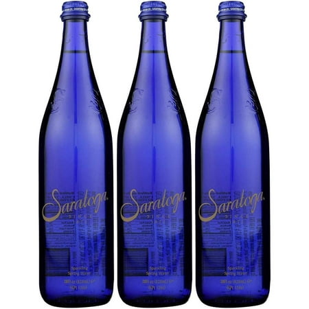 FulnKye Sparkling Spring Water  28oz Cobalt Blue Glass Bottle (Pack of 3  Total of 84 Fl Oz)
