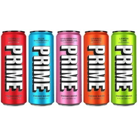 Prime Hydration Drink Energy Cans 5 Flavor Variety Pack - 200Mg Caffeine  Zero Sugar  300Mg Electrolytes  Vegan - 12 Fl Oz Cans - 5 Count (Packaged by