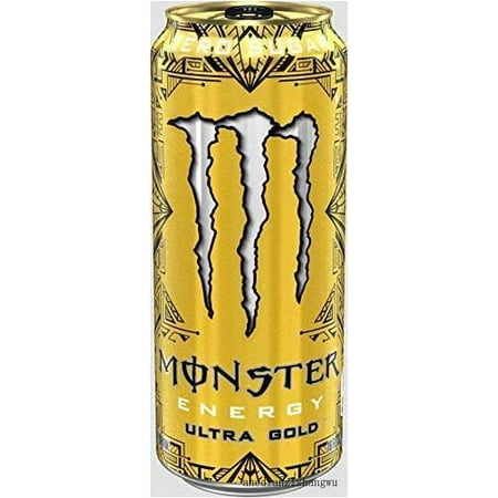 Monster Energy Ultra Zero Sugar Energy Drinks 16 Ounce Cans (Ultra Gold  4 Cans)