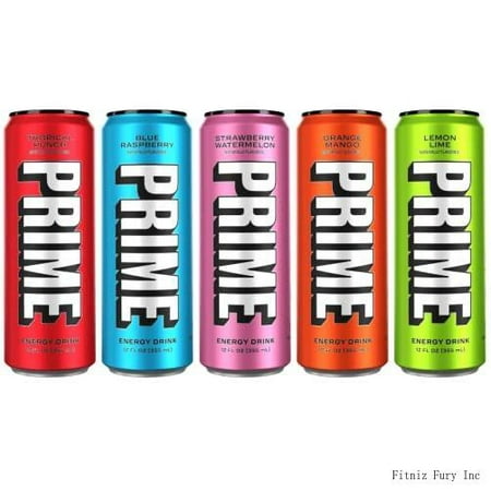 Prime Hydration Drink Energy Cans 5 Flavor Variety Pack - 200Mg Caffeine  Zero Sugar  300Mg Electrolytes  Vegan - 12 Fl Oz Cans - 5 Count (Packaged by