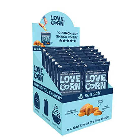 LOVE CORN Sea Salt | Delicious Crunchy Corn Natural Snack | 1oz X12 Bags | Non-GMO  Low-Sugar  Gluten-Free  Plant Based  Vegan  Low Sugarâ€¦