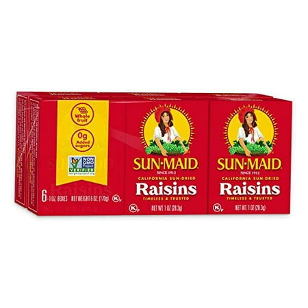 Sun-Maid Natural Raisins  1 Oz  6 Count Regular  (Pack of 3)