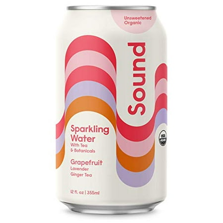 Sound Organic Sparkling Water with Tea + Botanicals  Grapefruit and Lavender Ginger Tea  Unsweetened  Whole30  Non-GMO  Zero Calories - 12 Fl Oz  Pack