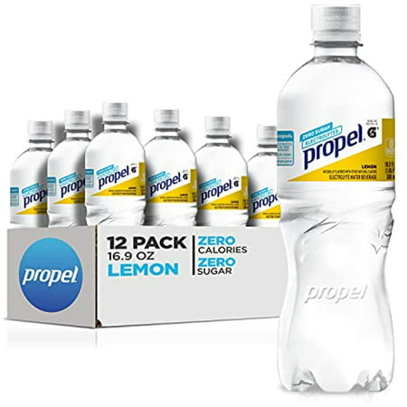 Propel  Lemon  Zero Calorie Sports Drinking Water with Electrolytes and Vitamins C&E  16.9 Ounce Bottles (Pack of 12)  16.9 Fl Oz (Pack of 12)