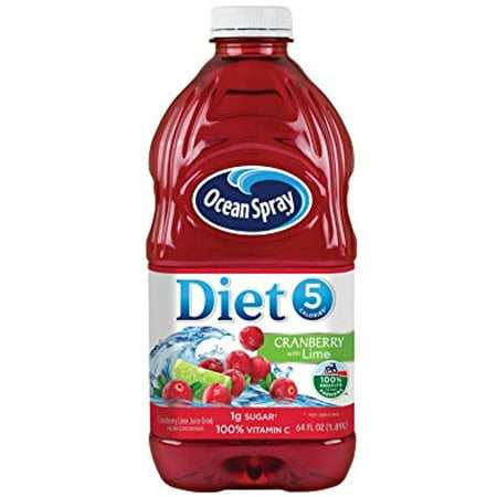 Ocean Spray Diet Cranberry with Lime Juice Drink  64 Ounce Bottles (Pack of 8)