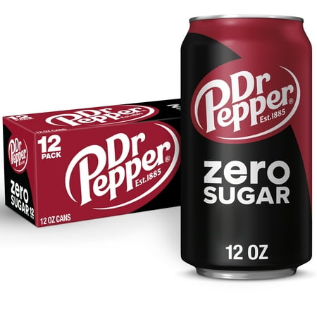 Dr Pepper Zero Sugar Soda  12 Fl Oz Cans  12 Pack