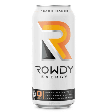 Rowdy Energy Peach Mango Energy Drink  16 Fl Oz [Pack of 12]