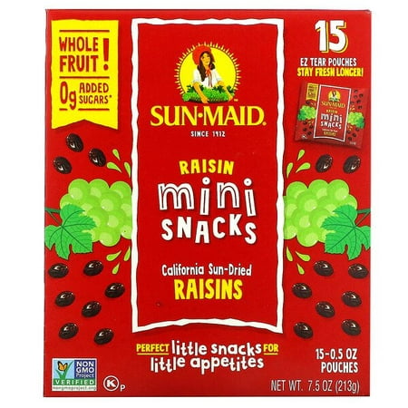 Sun-Maid  Raisin Mini Snacks  15 Pouches  0.5 Oz (14 G) Each