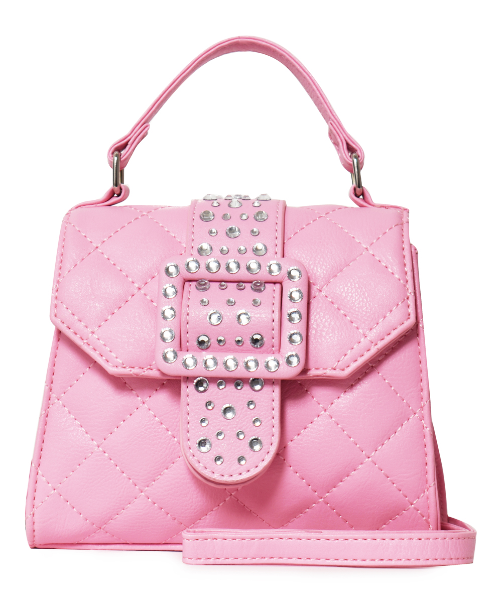 OMG Accessories Girls' Handbags BUBBLE - Bubble Gum Rhinestone Buckle Crossbody Bag