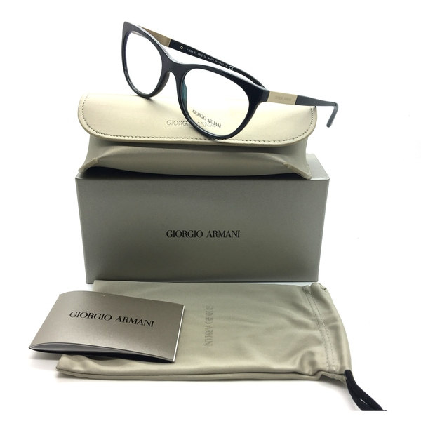 Giorgio Armani Black Eyeglasses AR 7082 5017 54 Mm Cateye Gold Italy