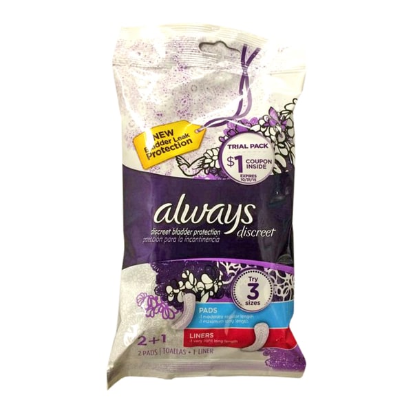 Always Discreet Bladder Protection 2 Pads 1 Liner Light (Pack of 24)