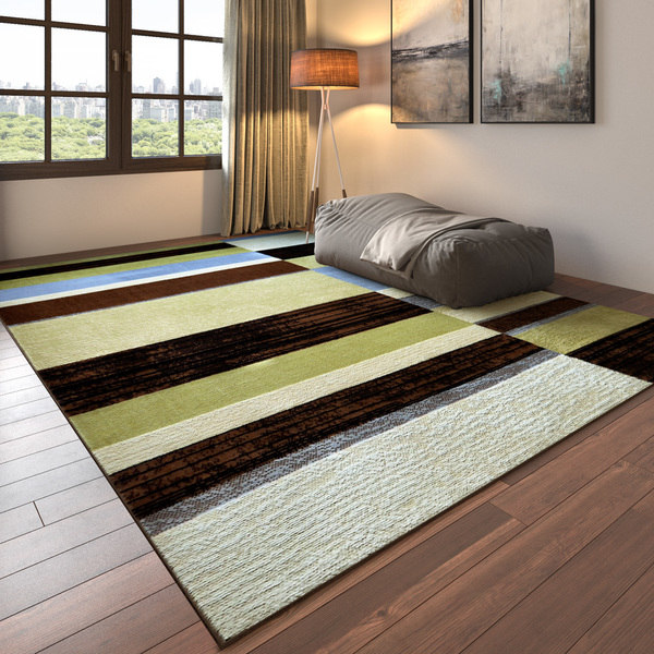 Porch & Den Wyman Traditional Green and Blue Area Rug - 7'8 X 10'4 (7'8 X 10'4)