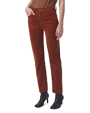 "Womens High Rise Corduroy Straight 193693472824 25"" Waist RT $159.60"