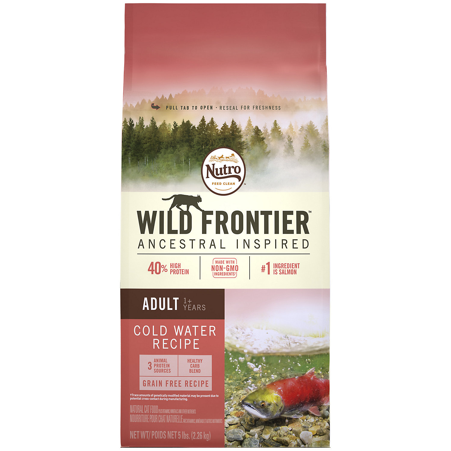 Wild Frontier Adult Cold Water Recipe Salmon Flavor High-Protein Grain-Free Dry Cat Food, 5-lb Bag