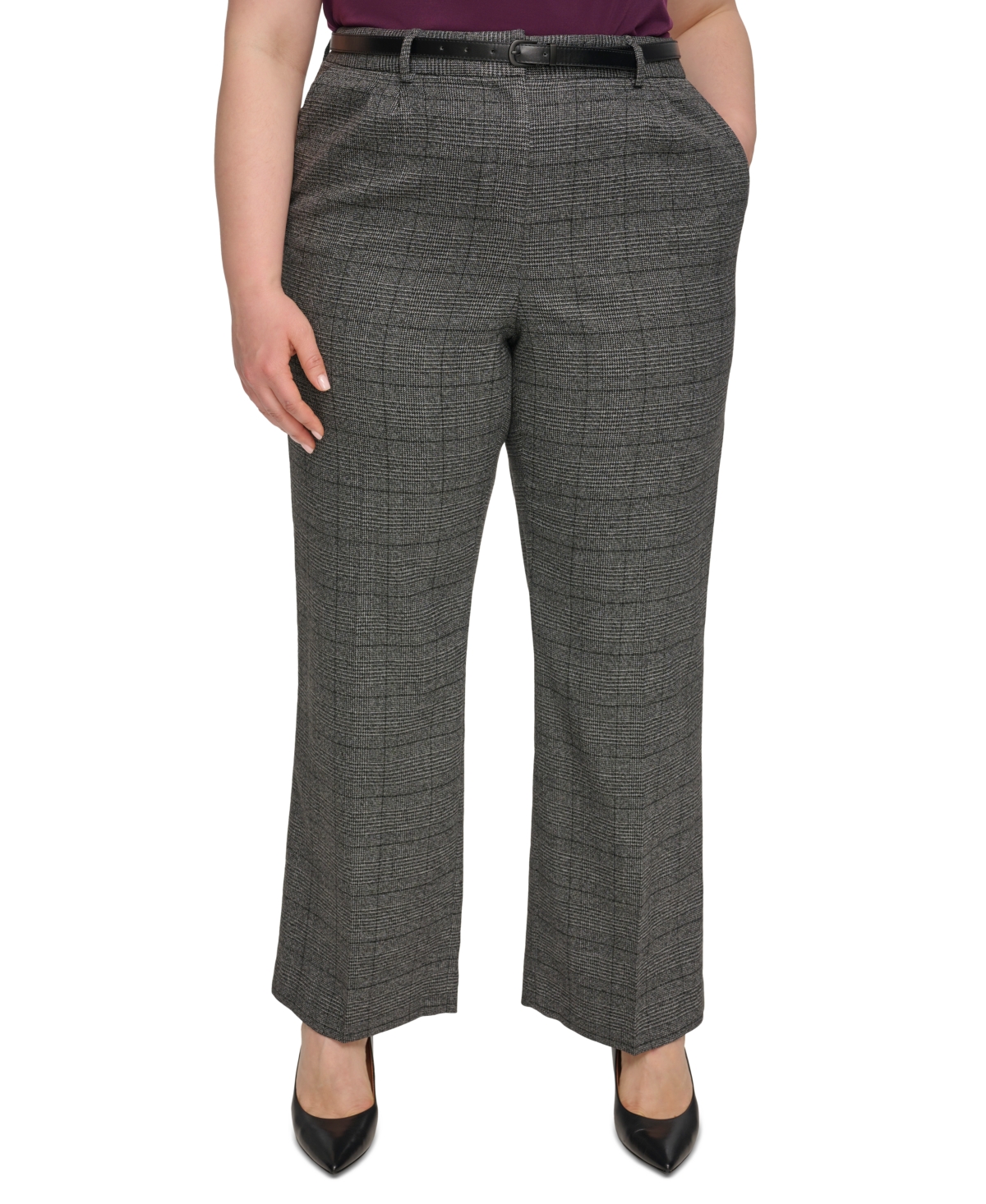 Plus Womens Plaid Polyester Trouser 196745129561 US 18 (XL) RT $119.00