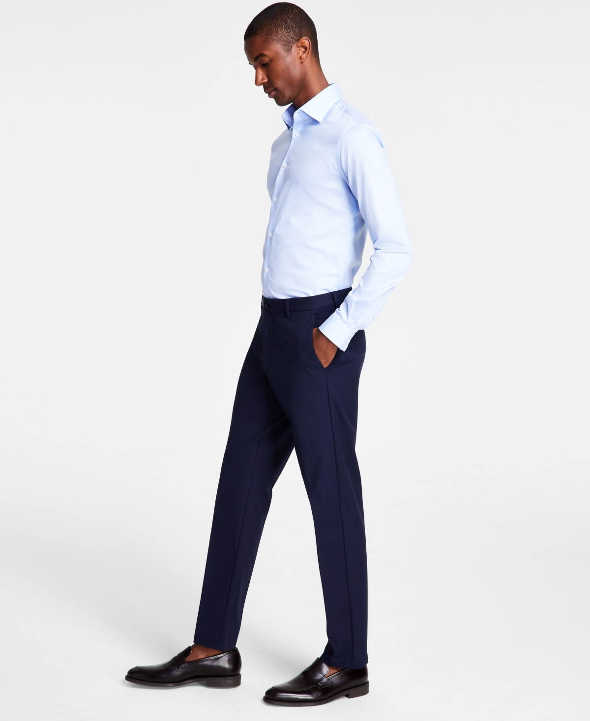 michael kors men's solid classic-fit stretch dress pants Michael Kors Men's Modern Non Pleated main image 1