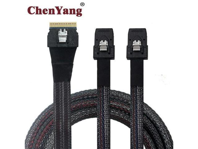 OIAGLH PCI-E Ultraport Slimline SAS Slim 4.0 SFF-8654 8i 74pin to Dual SFF-8087 Mini SAS Cable PCI-Express