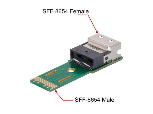 OIAGLH Slimline SAS 4.0 Laki-laki Ke Perempuan USB SFF-8654 4i 38pin Untuk SFF-8654 38pin PCI-E