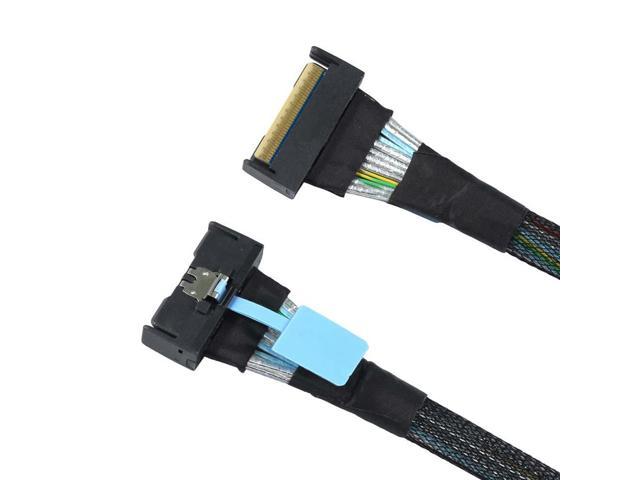 OIAGLH PCI-E 5.0 Mini Cool Edge IO MCIO STR SFF-8654 8i 74Pin Male to SFF-8654 SAS 4.0 74Pin Male SFF-8654 Extender Cable 50cm