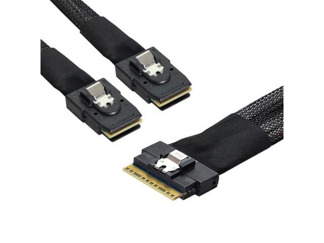 OIAGLH PCI-E Ultraport Slimline SAS Slim 4.0 SFF-8654 8i 74pin to Dual SFF-8087 Mini SAS Cable PCI-Express