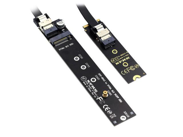 OIAGLH NGFF M-key NVME Kabel Ekstensi Jantan Ke Betina 40Cm Dengan Konektor SFF-8654 Untuk Mainboard SSD 2280/22110