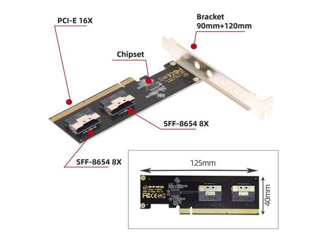 OIAGLH Dual Slimline SFF-8654 8X 4 NVME to PCIE Express 3.0 4.0 Kartu Raid VROC Raid0 Adaptor Hyper
