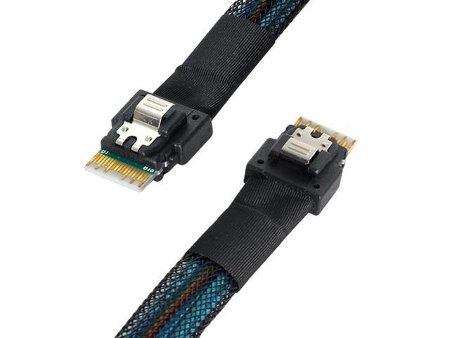 OIAGLH PCI-E Slimline SAS 4.0 SFF-8654 4i 38pin Menjadi SFF-8654 Slim SAS Target Kabel 50Cm