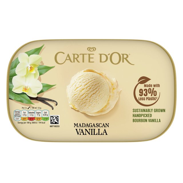 Carte D'or Madagascan Vanilla Ice Cream Dessert Tub, 900ml