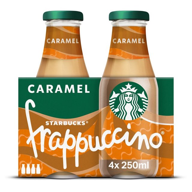 Starbucks Frappuccino Caramel Flavoured Milk Iced Coffee, 4 X 250ml