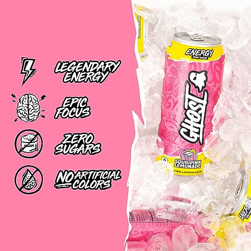 GHOST Zero Sugar Energy Drink  Sour Pink Lemonade  16 Oz Can  12 Pk thumbnail