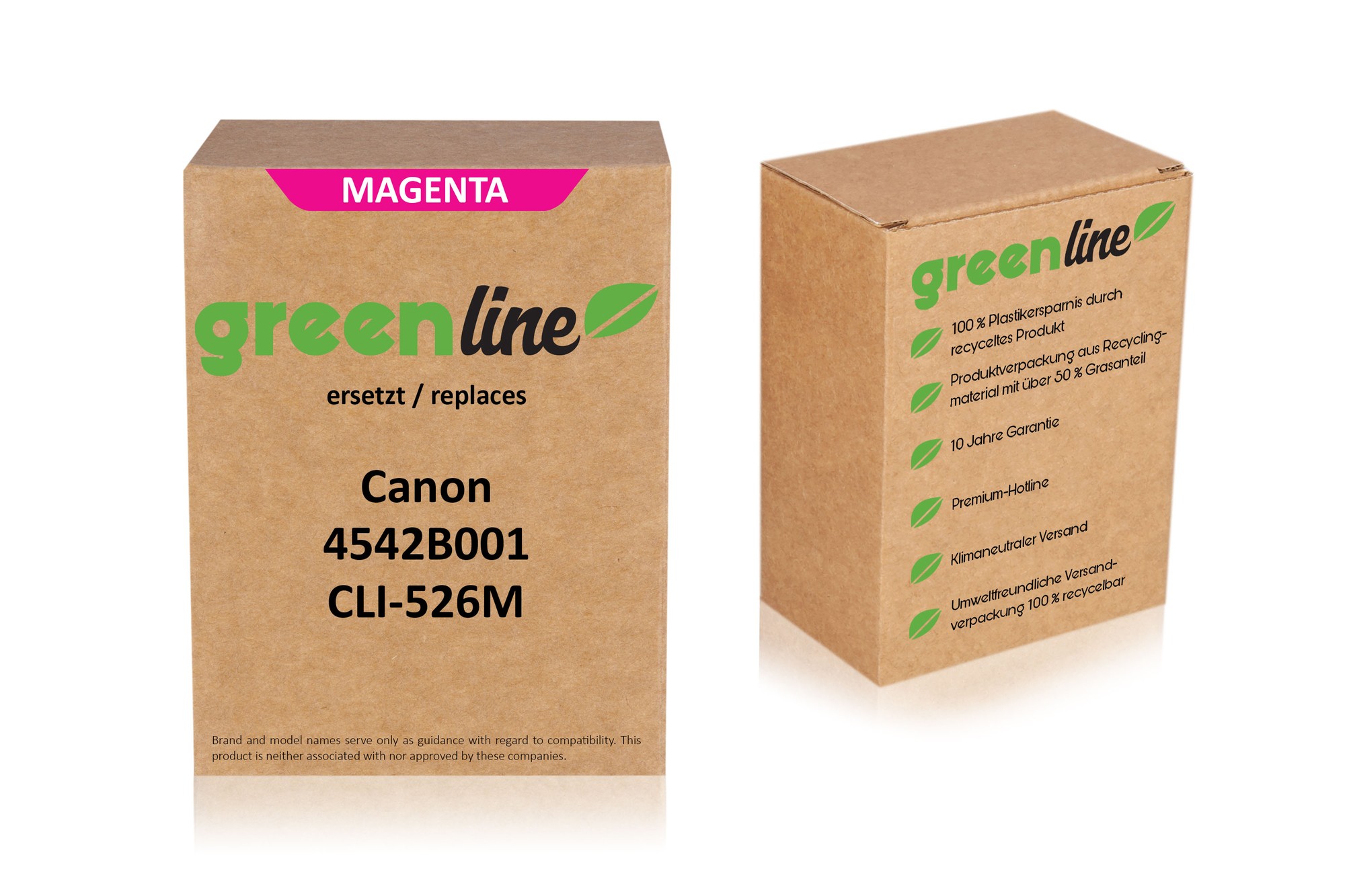 Greenline Kompatibel Zu  Canon 4542 B 001 / CLI-526 M Tintenpatrone, Magenta
