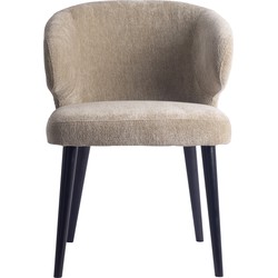 PTMD Fiori Cream 6051 Dining Chair Black Wood Legs thumbnail