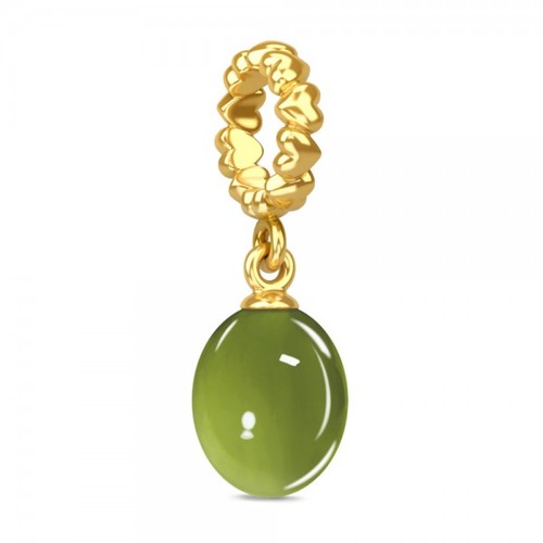 Endless Jewelry August Protection 18k Gold Plated Charm - Dark Green