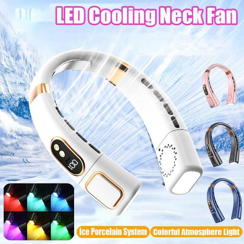 Hanging Neck Fan Digital Display Air Cooler Neck Fan Rechargeable Portable Air Conditioner Neck Ventillator Electric Fan