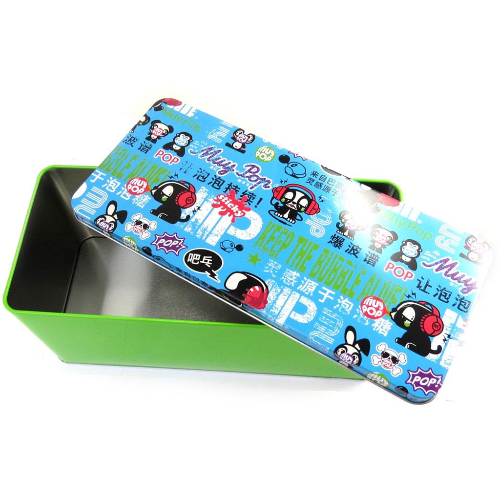 Muy Pop [L8775] - Metal Box 'Muy Pop' Blue Green - 28x12x11 Cm