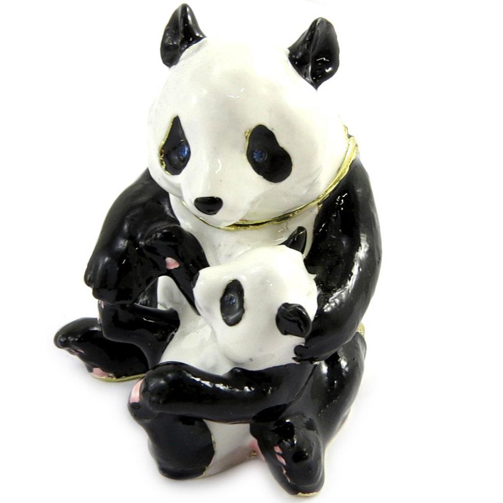 Les Trésors De Lily [L9201] - Jewelry Box 'Panda Family' White Black