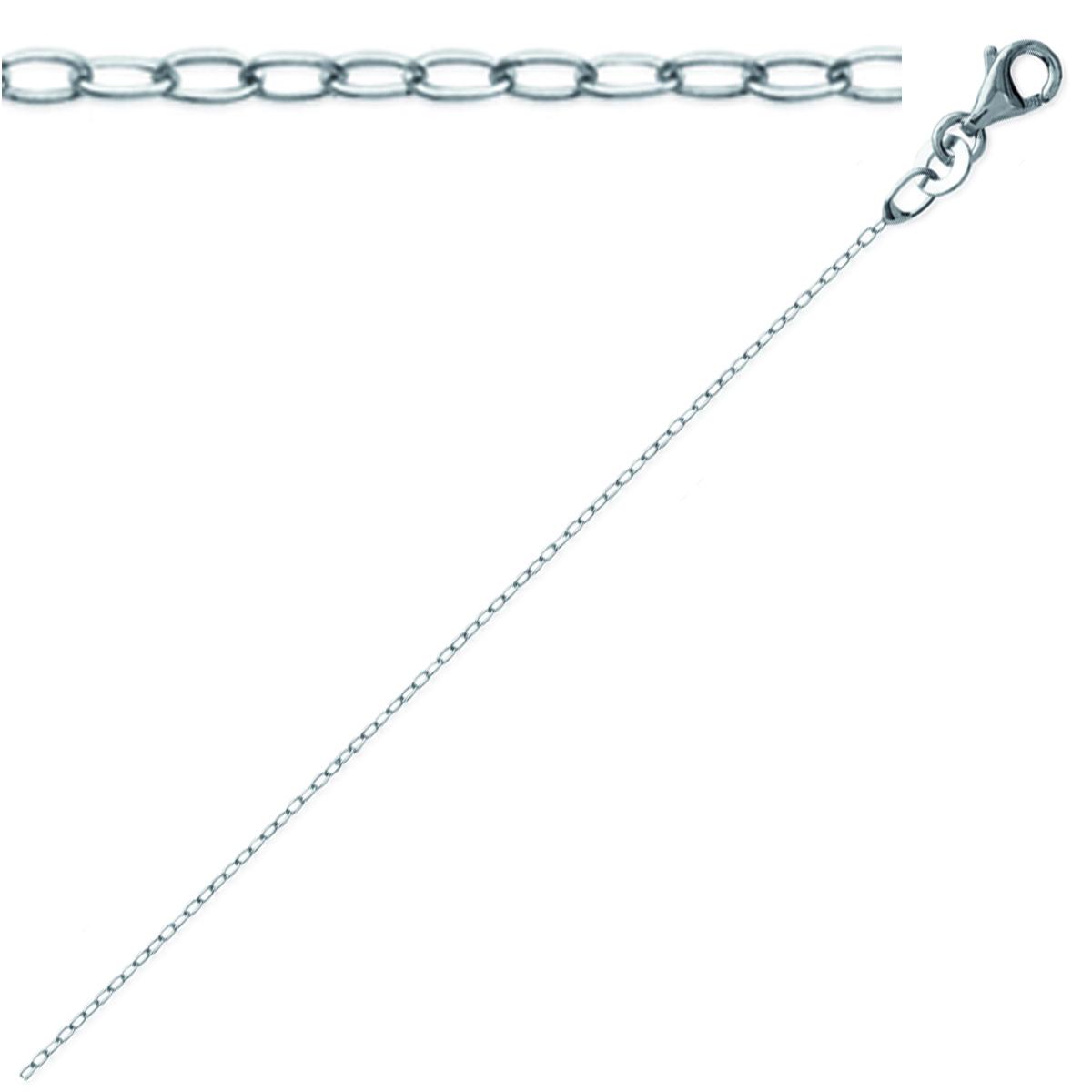 Les Trésors De Lily [K9306] - Chaine Argent 'forçat' Argenté (rhodié) - 40 Cm 1 Mm