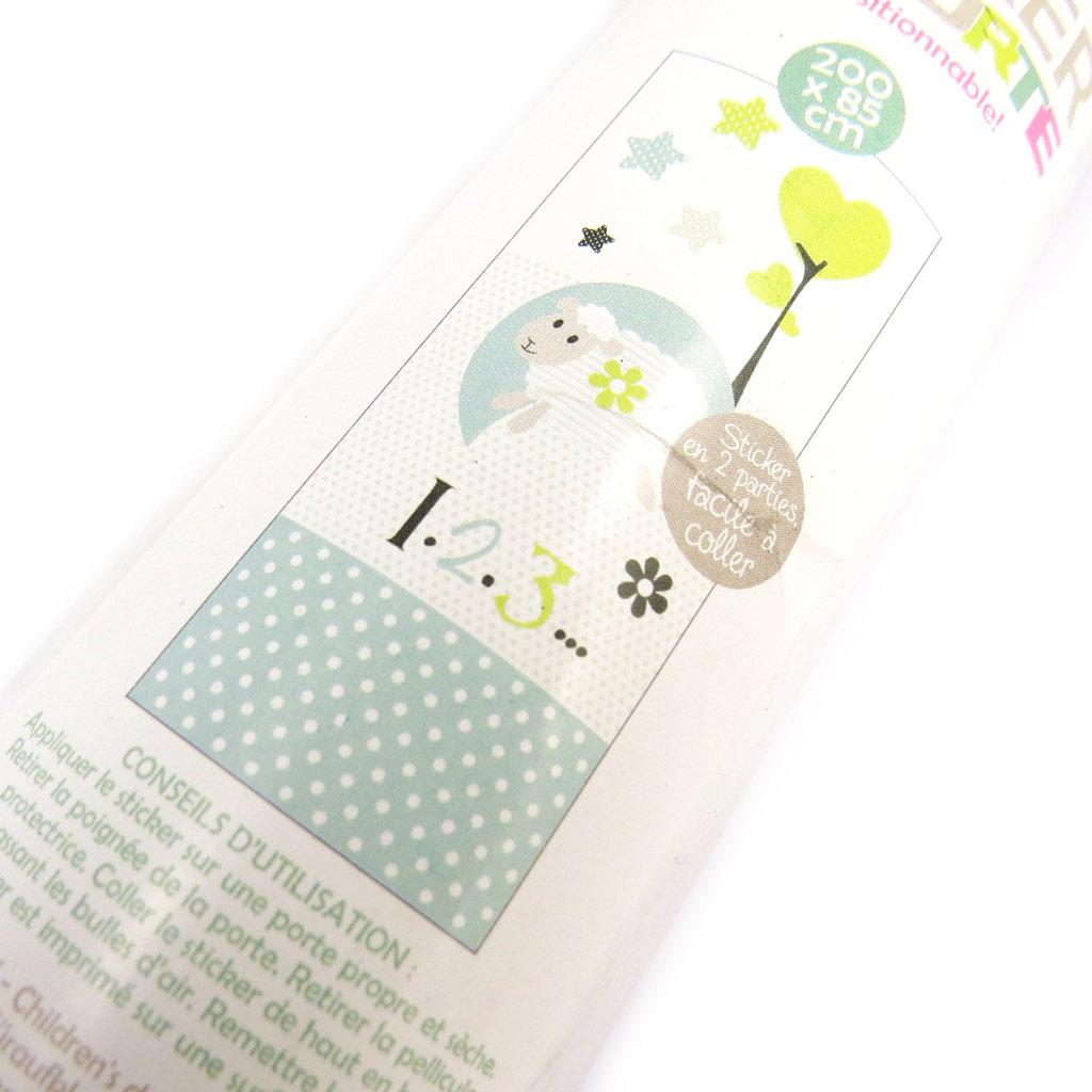Les Trésors De Lily [M4723] - Green Sheep 'Tom and Zoe' Door Sticker. . . (200x85 Cm)