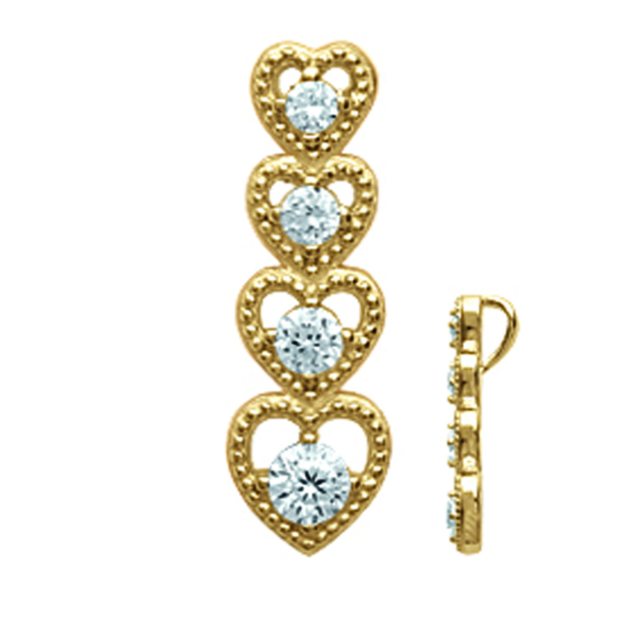 Les Trésors De Lily [M9980] - Gold Plated Pendant 'Love' White Gold - 19x6 Mm