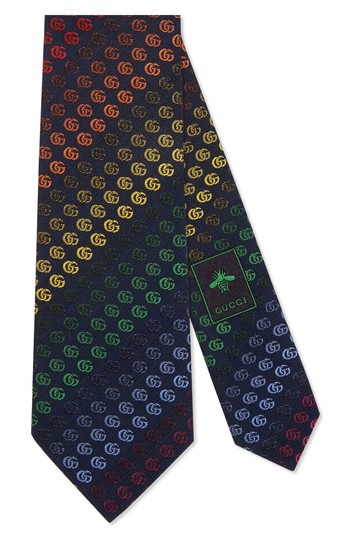 Men's Gucci Running Gg Rainbow Silk Tie, Size One Size - None