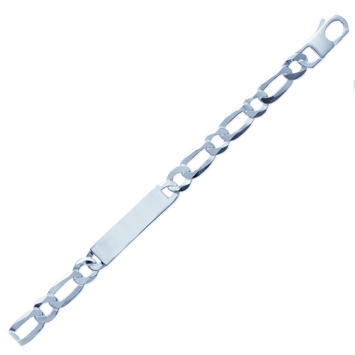 Les Trésors De Lily [I9905] - Bracelet Argent 'Identité' Argenté - 22 Cm 10 Mm