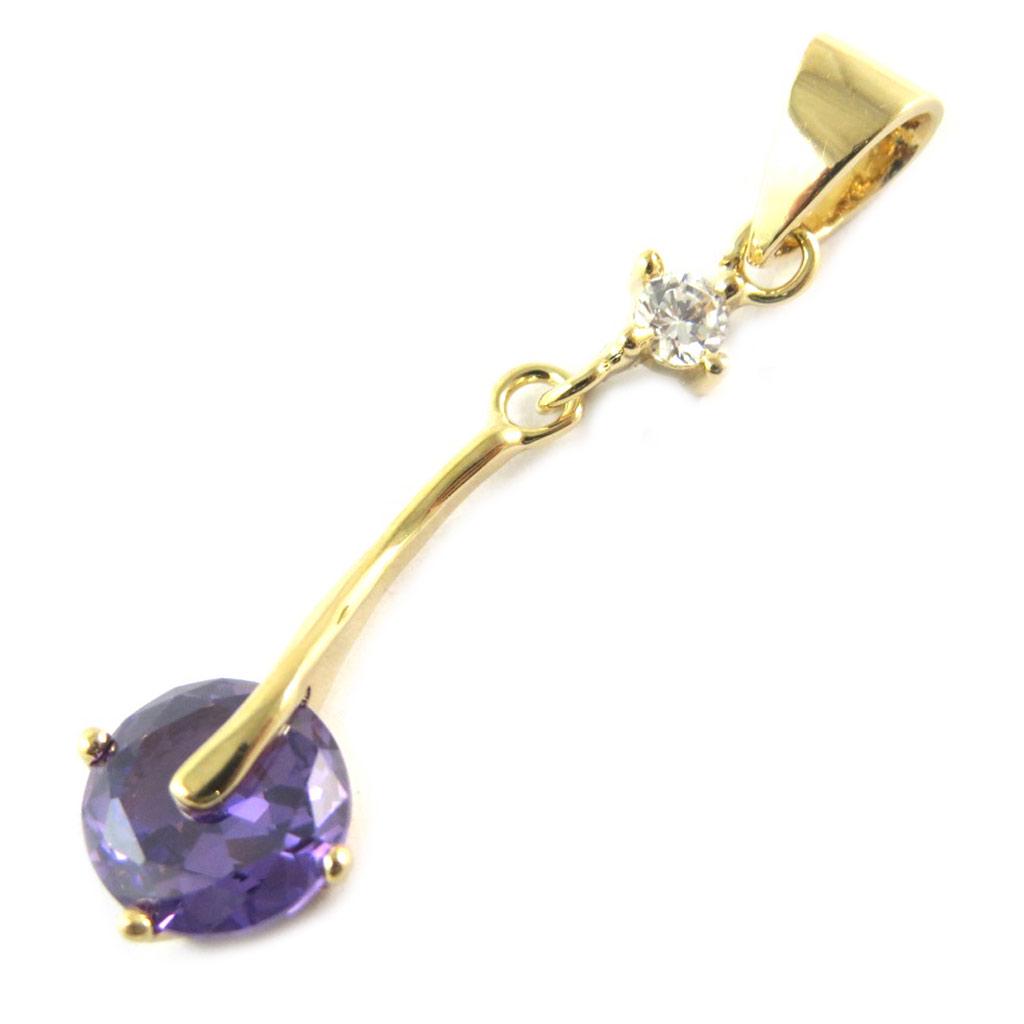 Les Trésors De Lily [N9253] - Pendentif Plaqué or 'Sissi' Améthyste Doré