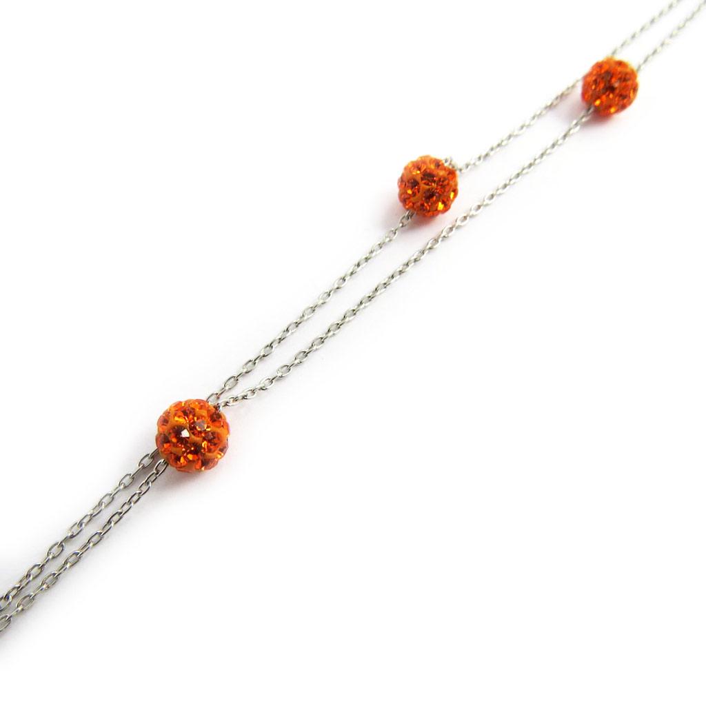 Les Trésors De Lily [L9797] - Bracelet Argent 'Sissi' Orange - 6 Mm